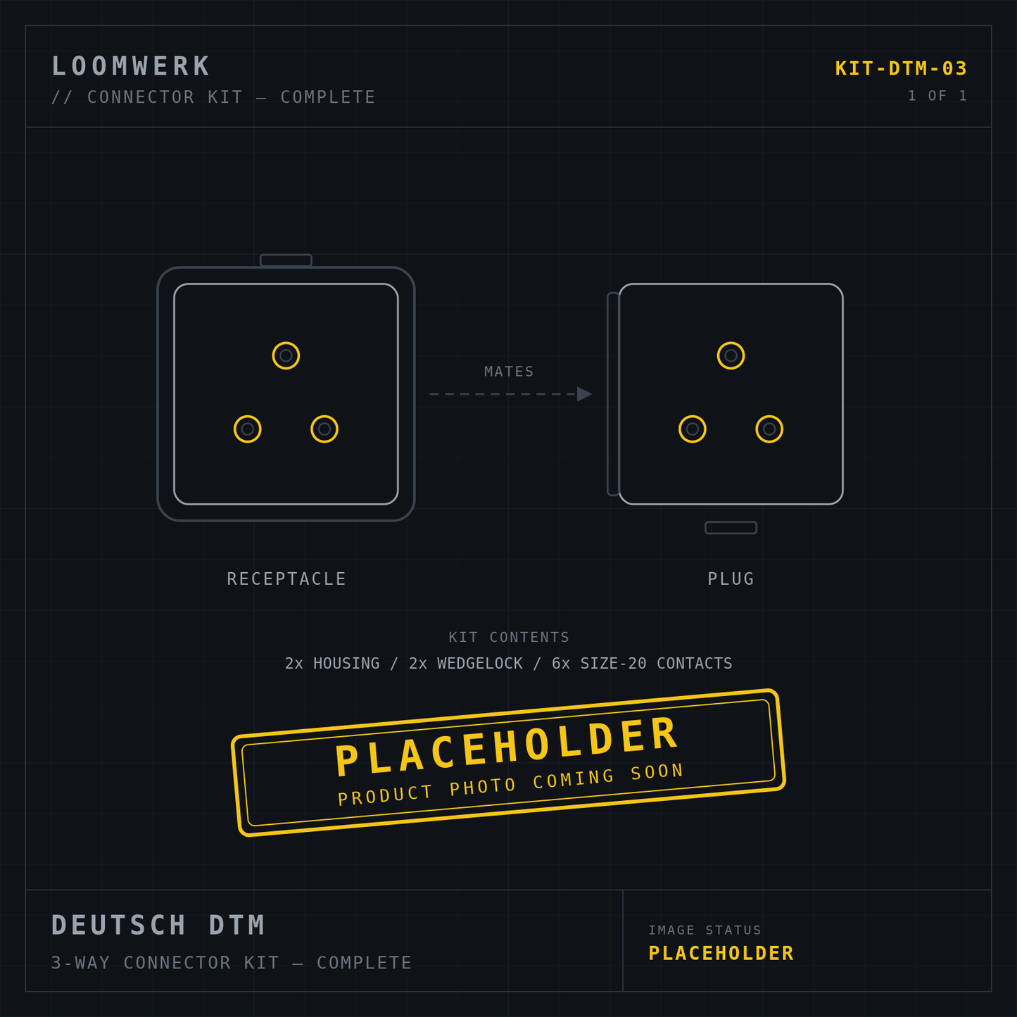 Deutsch DTM 3-way connector kit — placeholder image