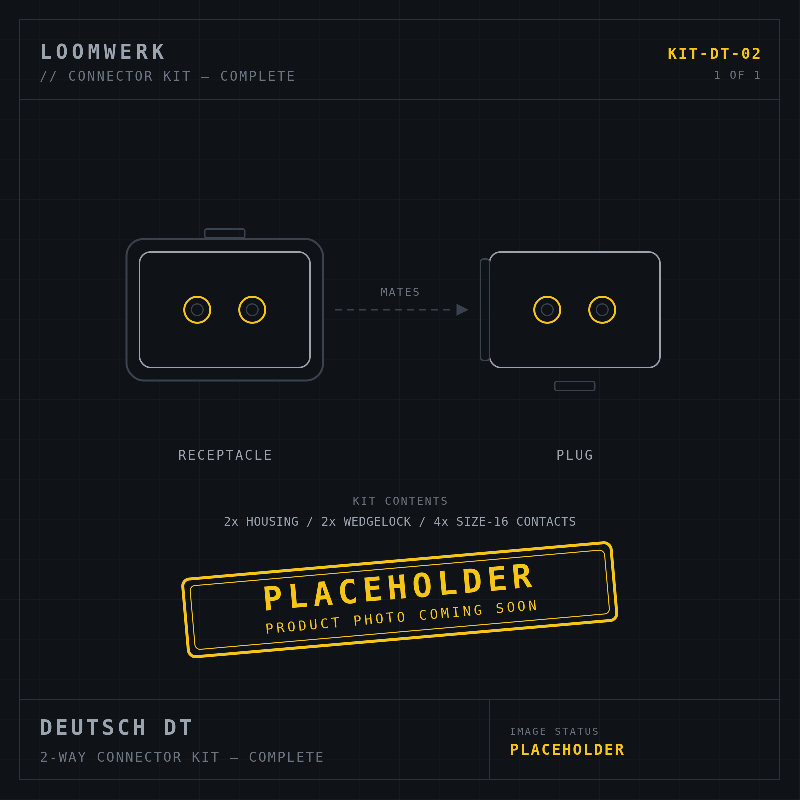 Deutsch DT 2-way connector kit — placeholder image