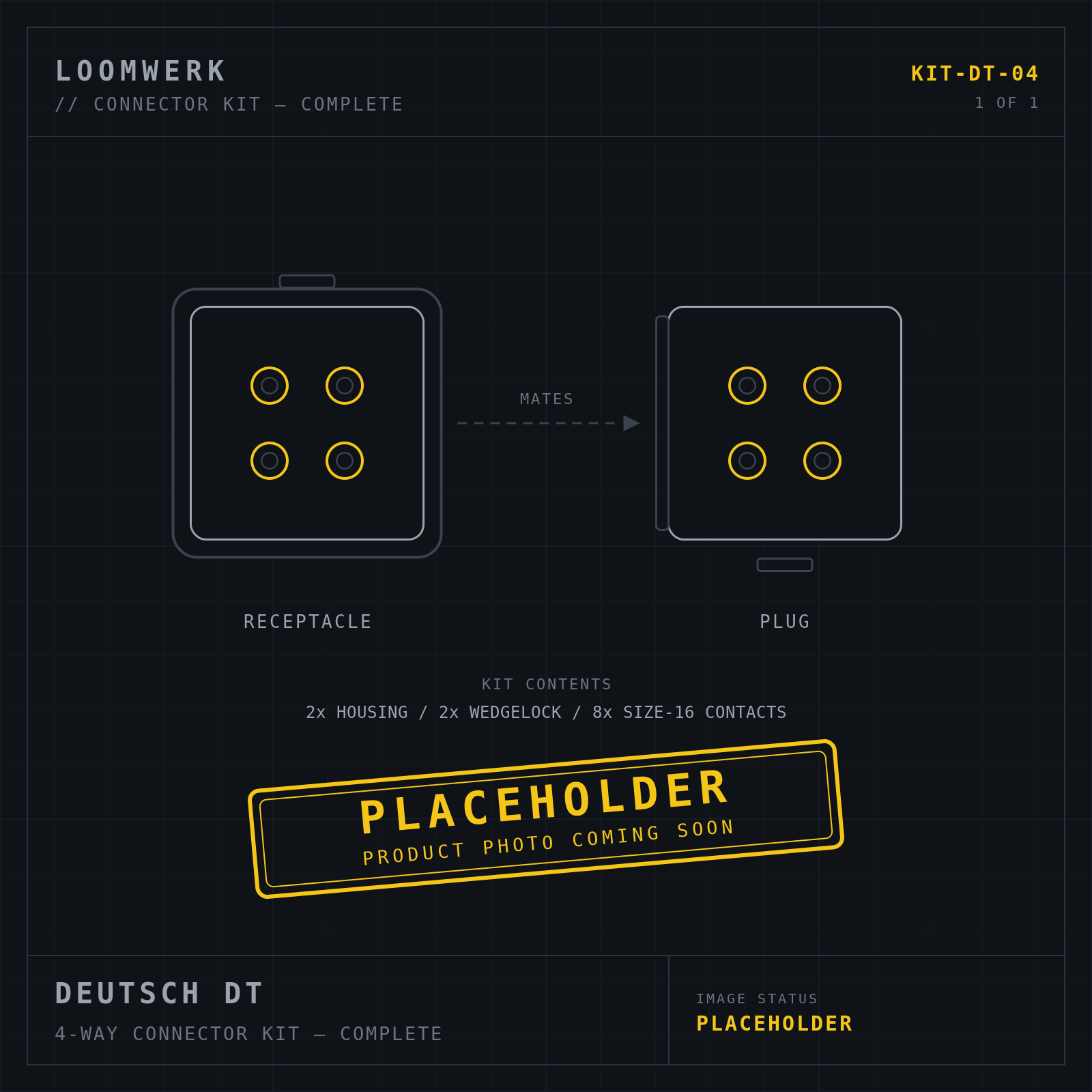 Deutsch DT 4-way connector kit — placeholder image