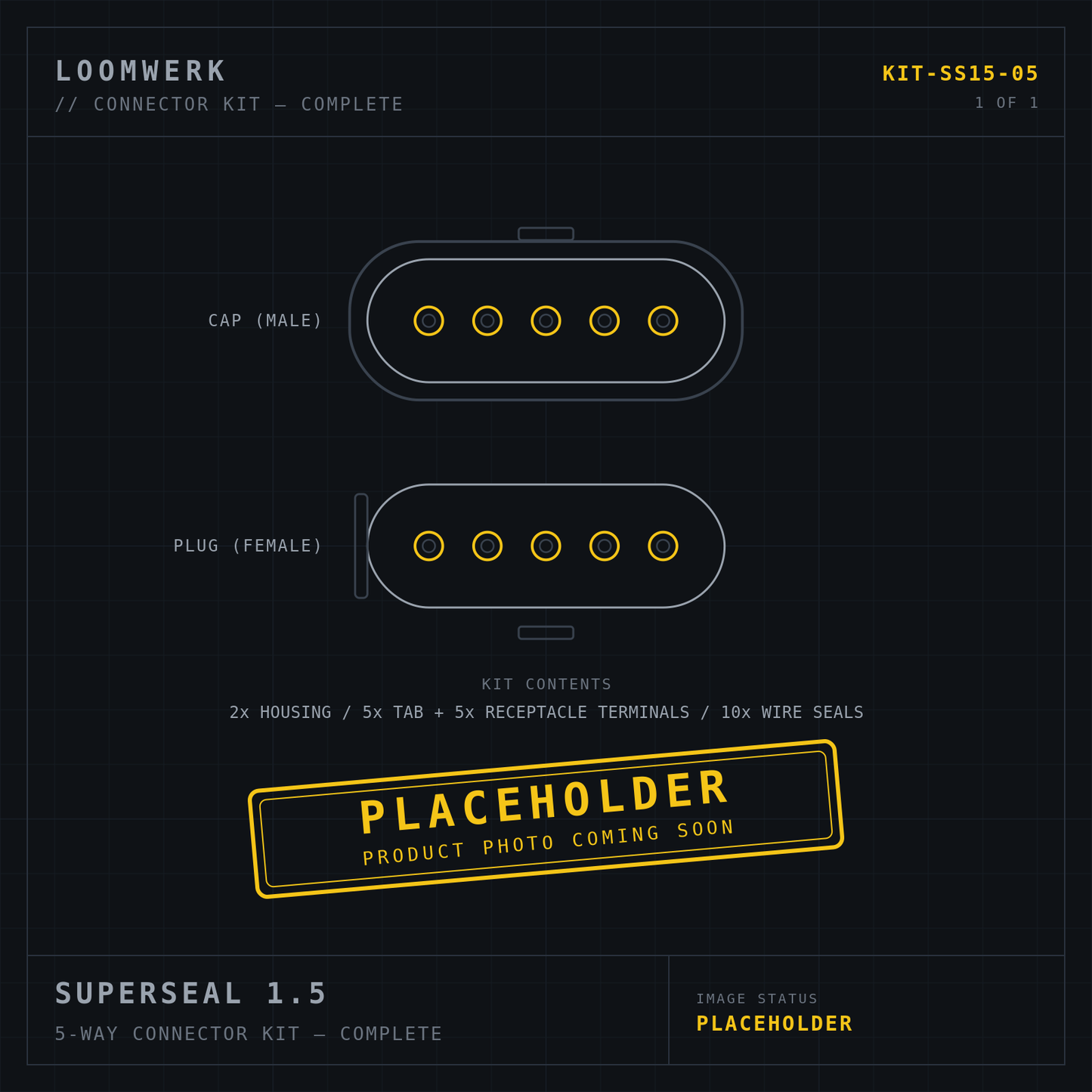 Superseal 1.5 5-way connector kit — placeholder image
